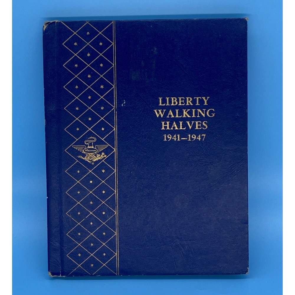 Vintage Whitman Bookshelf Coin Album 9424 Walking Liberty Half Dollar 1941-1947